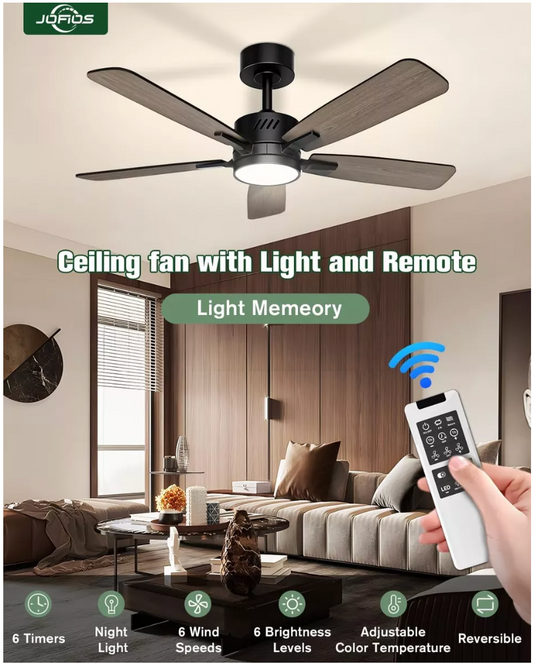 Ventilador de techo con luz LED de globo Prominence Home Alvina