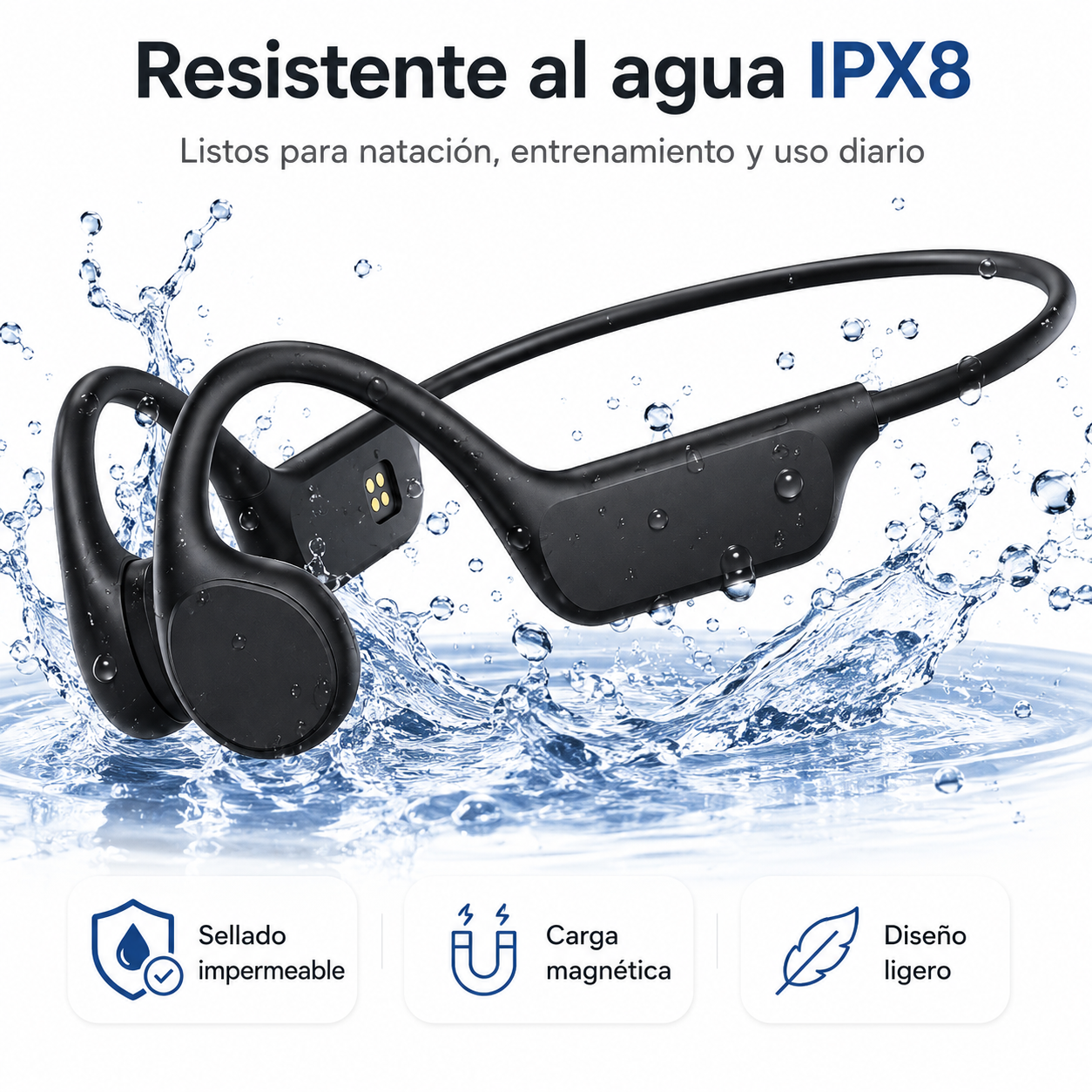 Audífonos De Conducción Ósea Para Natación Bluetooth 5.3