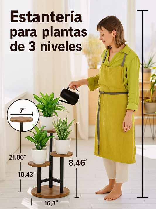 Estante para plantas de 3 niveles