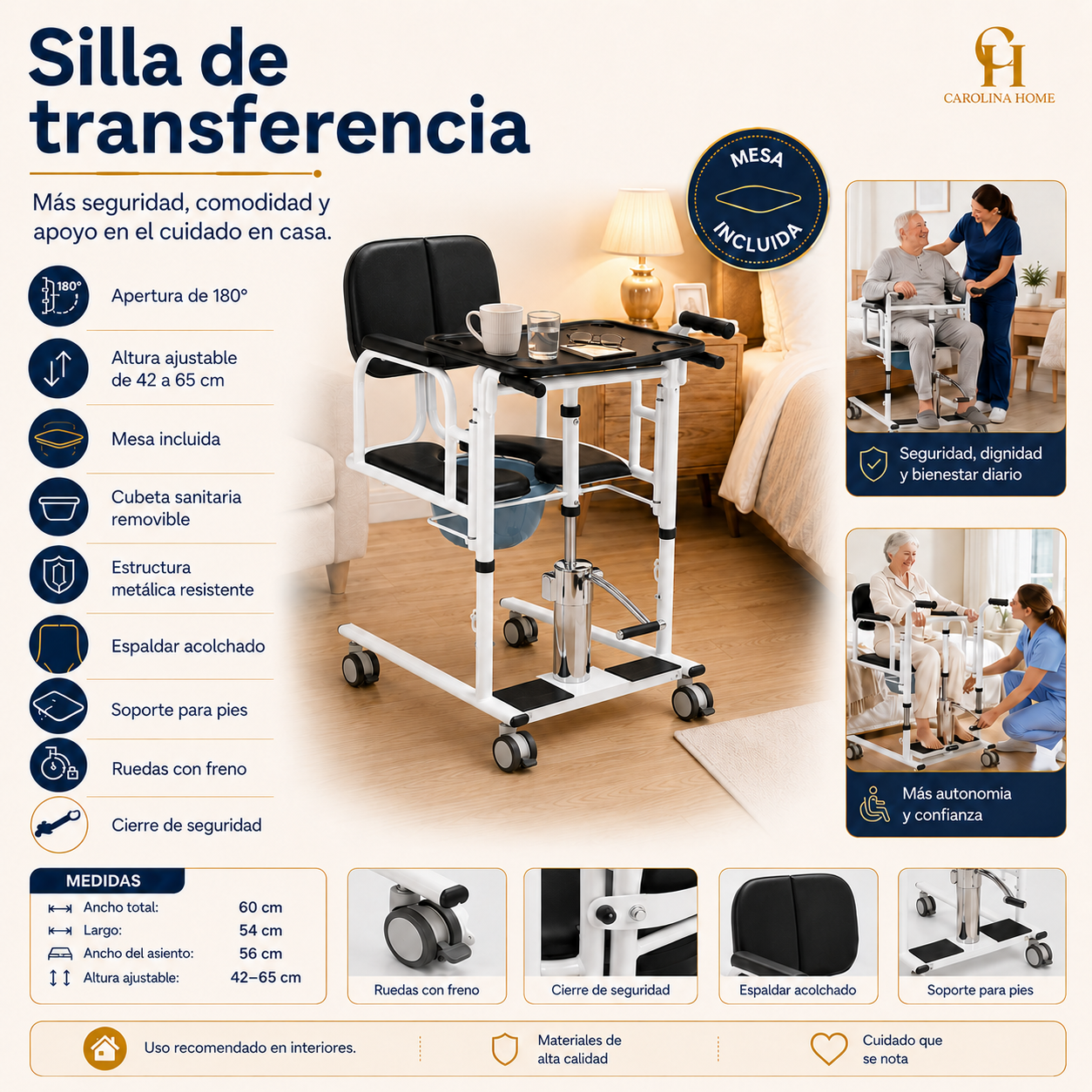 Silla de Transferencia Medica Sanitaria