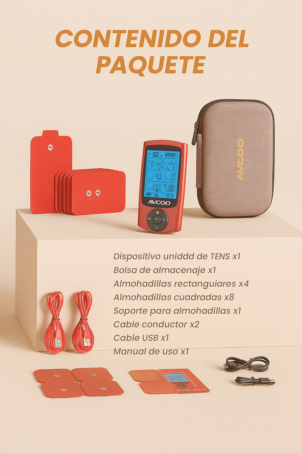 Estimulador muscular Tens doble canal 24 modos