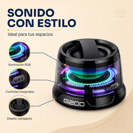 Altavoz Parlante Inalámbrico Magnético Alta Fidelidad Sonido Negro