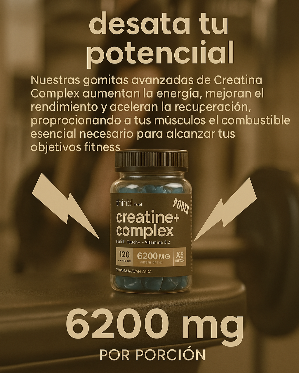 Gomas de monohidrato de creatina