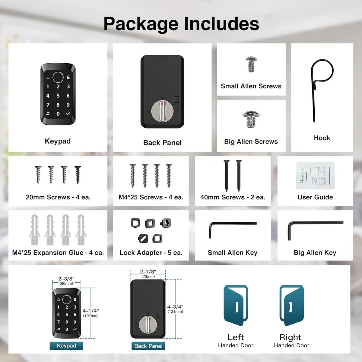 Cerradura Inteligente Wifi 5 En 1 Huella Codigo Llaves Negro