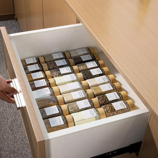 Tarros de condimentos de especies X24 en Vidrio