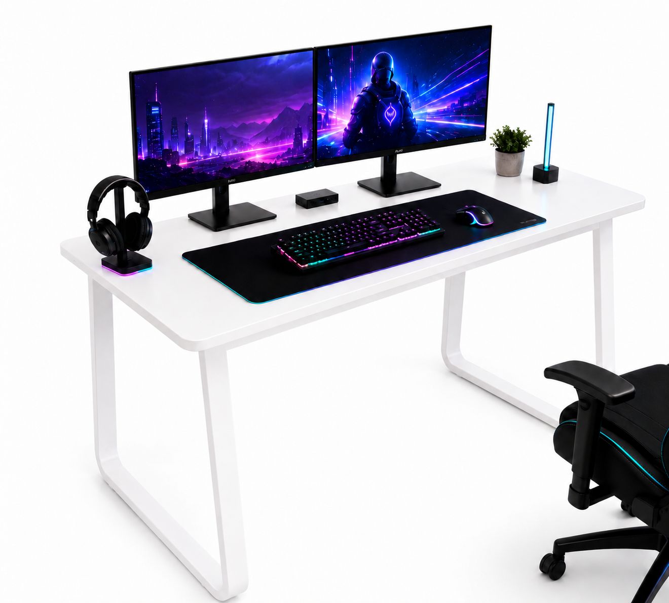 Escritorio Gamer Moderno con Estante Inferior