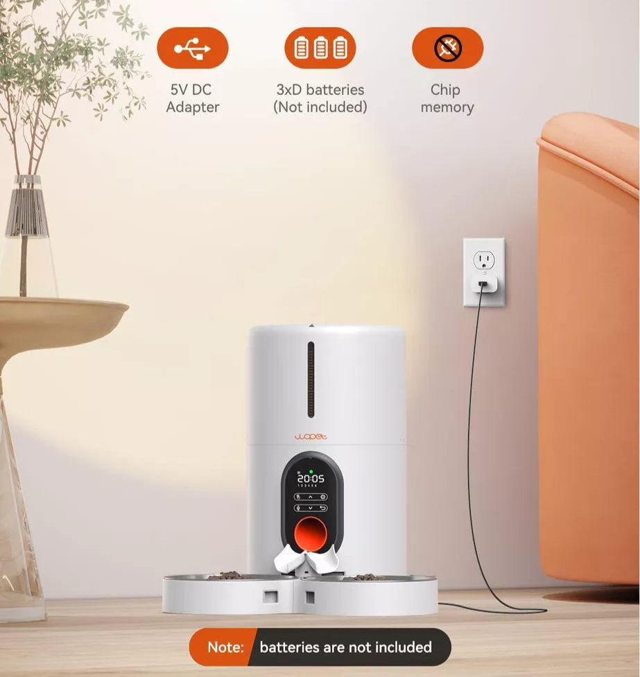 Comedero doble automático para mascotas