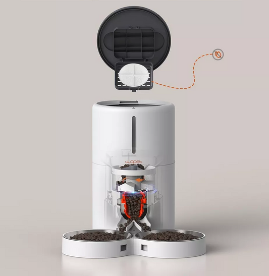 Comedero doble automático para mascotas