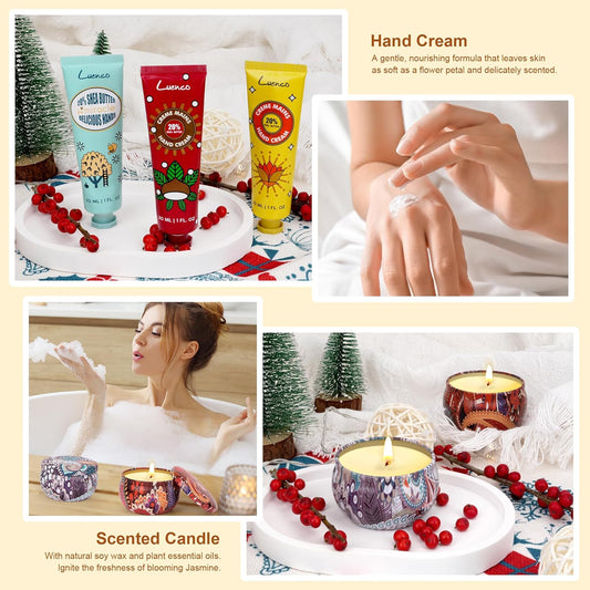 Juego de velas perfumadas (2 de aromaterapia) y de loción de manos