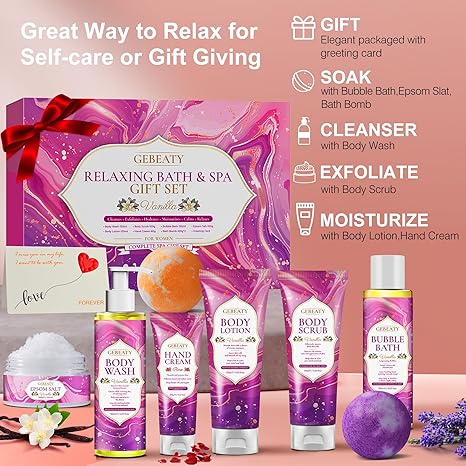 Set de baño y Spa relajante para mujer – Aroma Vainilla