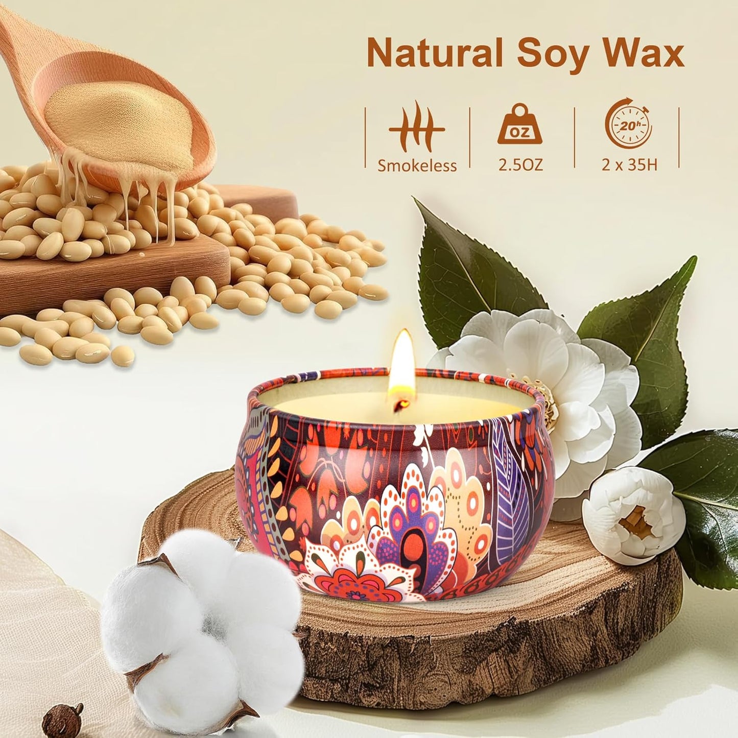 Juego de velas perfumadas (2 de aromaterapia) y de loción de manos