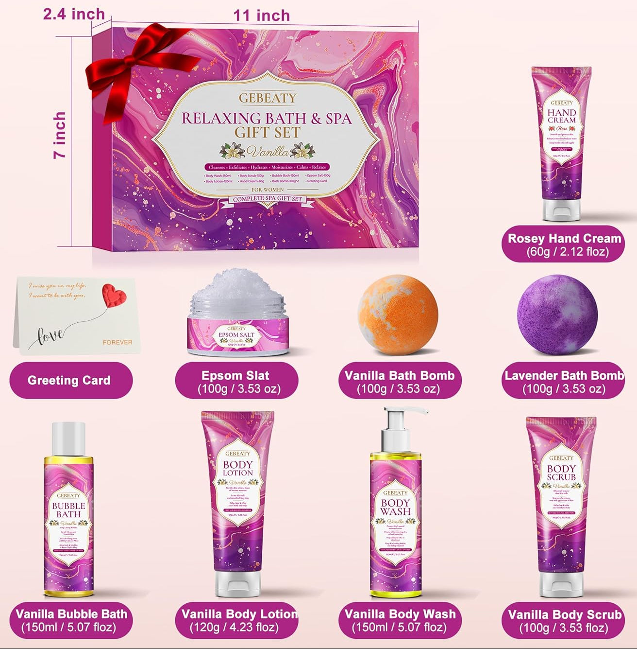 Set de baño y Spa relajante para mujer – Aroma Vainilla