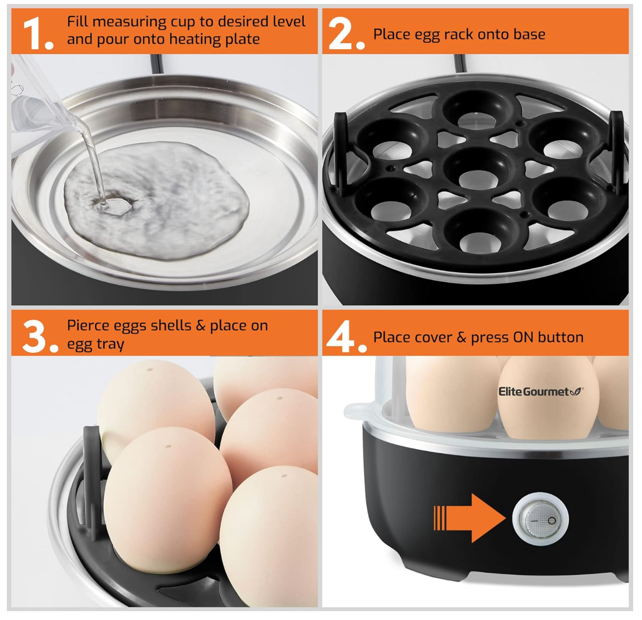 Olla eléctrica cocción para 7 huevos