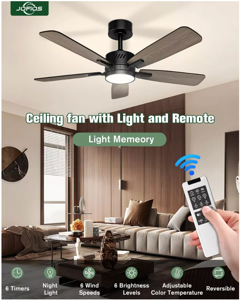 Ventilador de techo con luz LED de globo Prominence Home Alvina