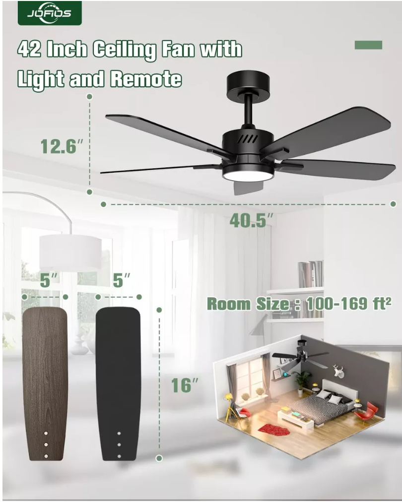Ventilador de techo con luz LED de globo Prominence Home Alvina