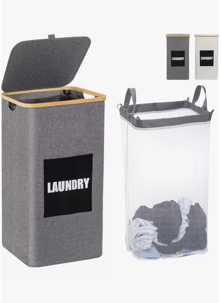 Cesta de lavandería con tapa, doble función