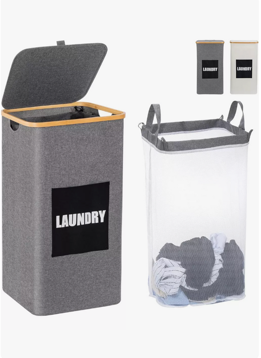 Cesta de lavandería con tapa, doble función