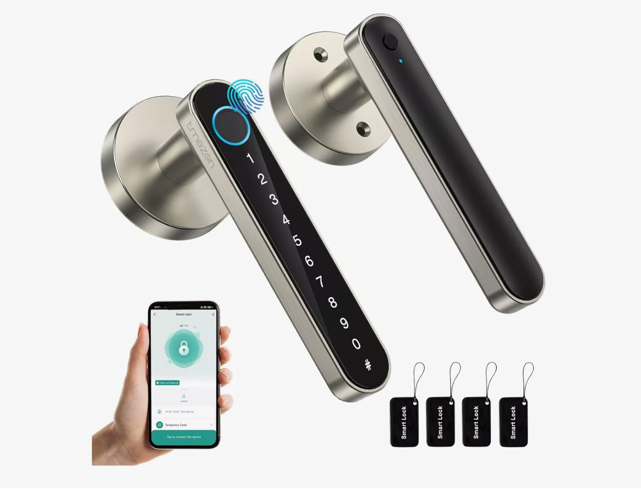 Cerradura Inteligente para puerta con lector de huella y codigo