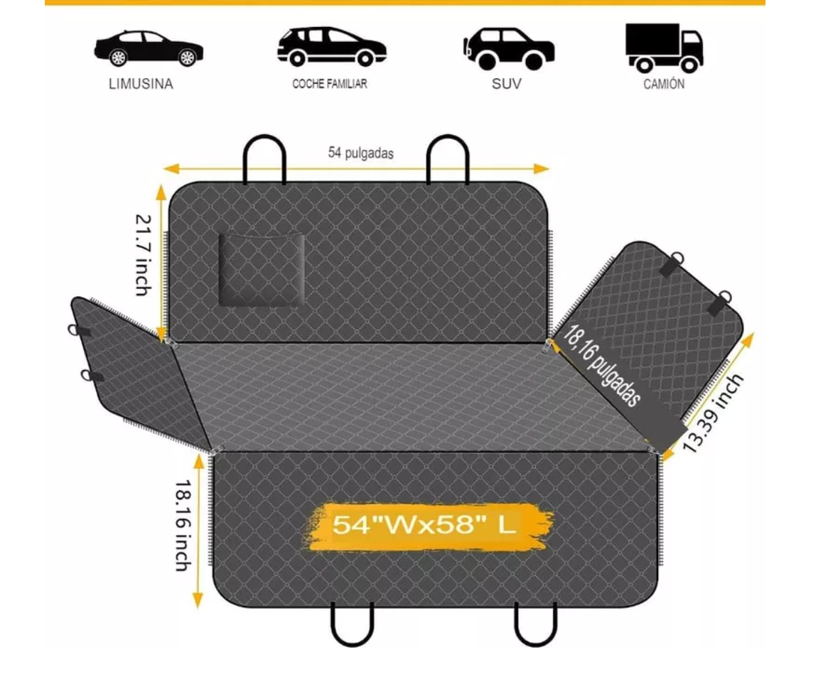 Funda de asiento de auto para mascotas