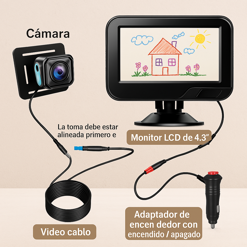 Cámara de carro para bebé HD 1080p