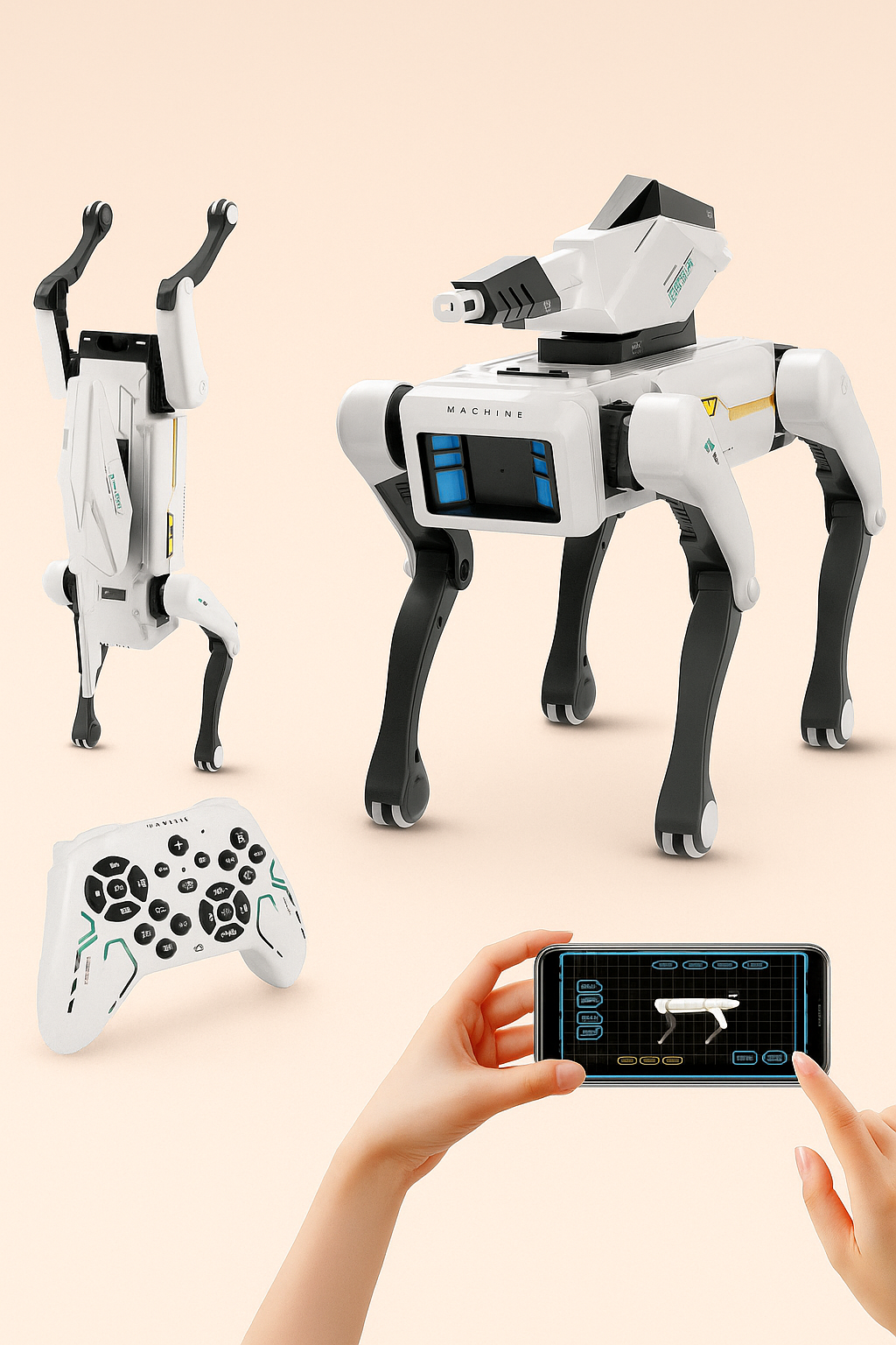 Perro Robot lanza Orbes con control remoto