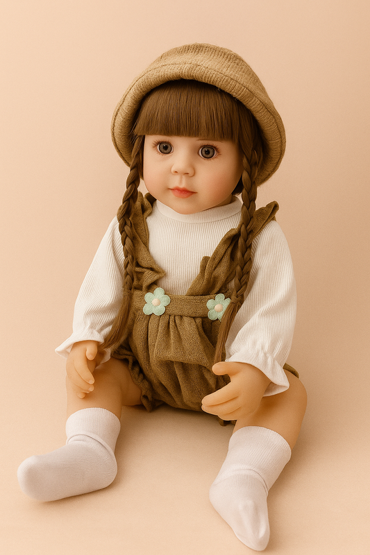 Muñeca Bebé Interactiva Inteligente vestido café