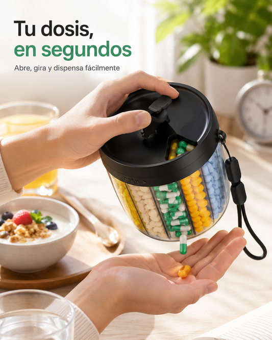 Organizador De Pastillas 6 Compartimentos Portátil BPA Free