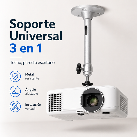 Soporte Universal 3 En 1 Para Proyector Cámara Luz Techo Pared