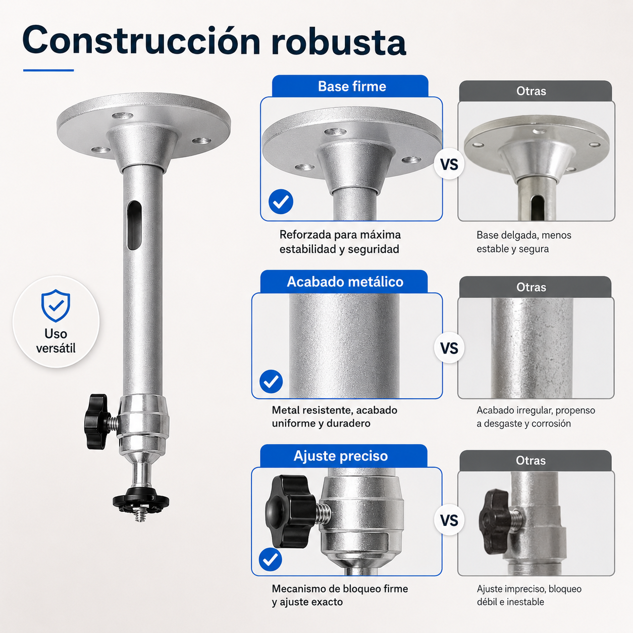 Soporte Universal 3 En 1 Para Proyector Cámara Luz Techo Pared