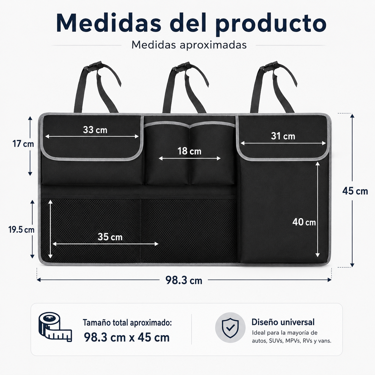 Organizador De Maletero Para Carro Con Bolsillos Universal