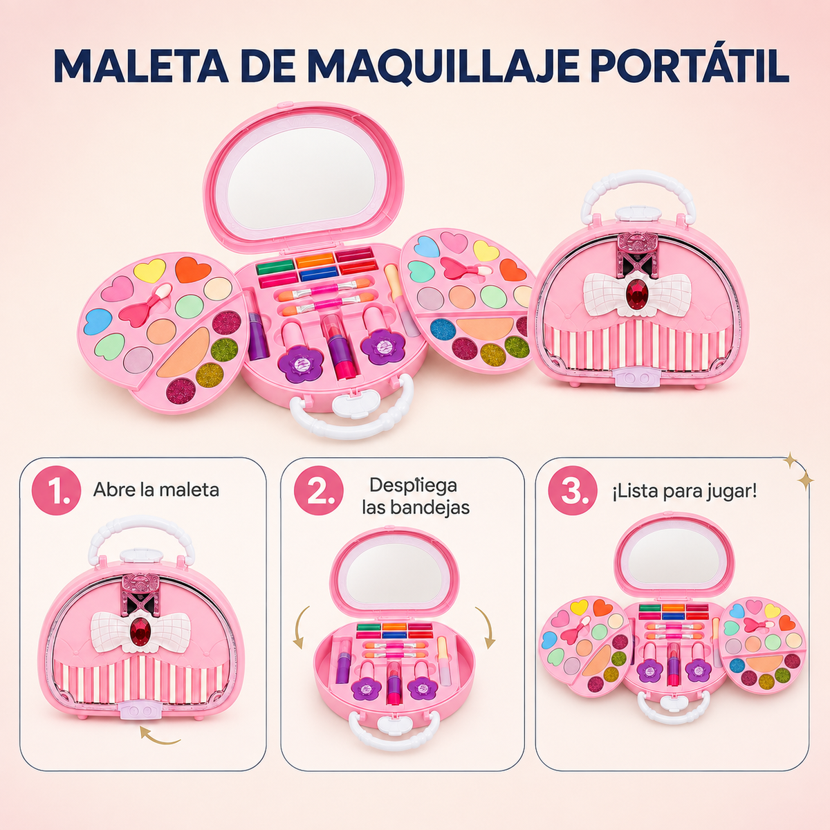 Maquillaje De Niña Bolso, Lavable No Tóxico