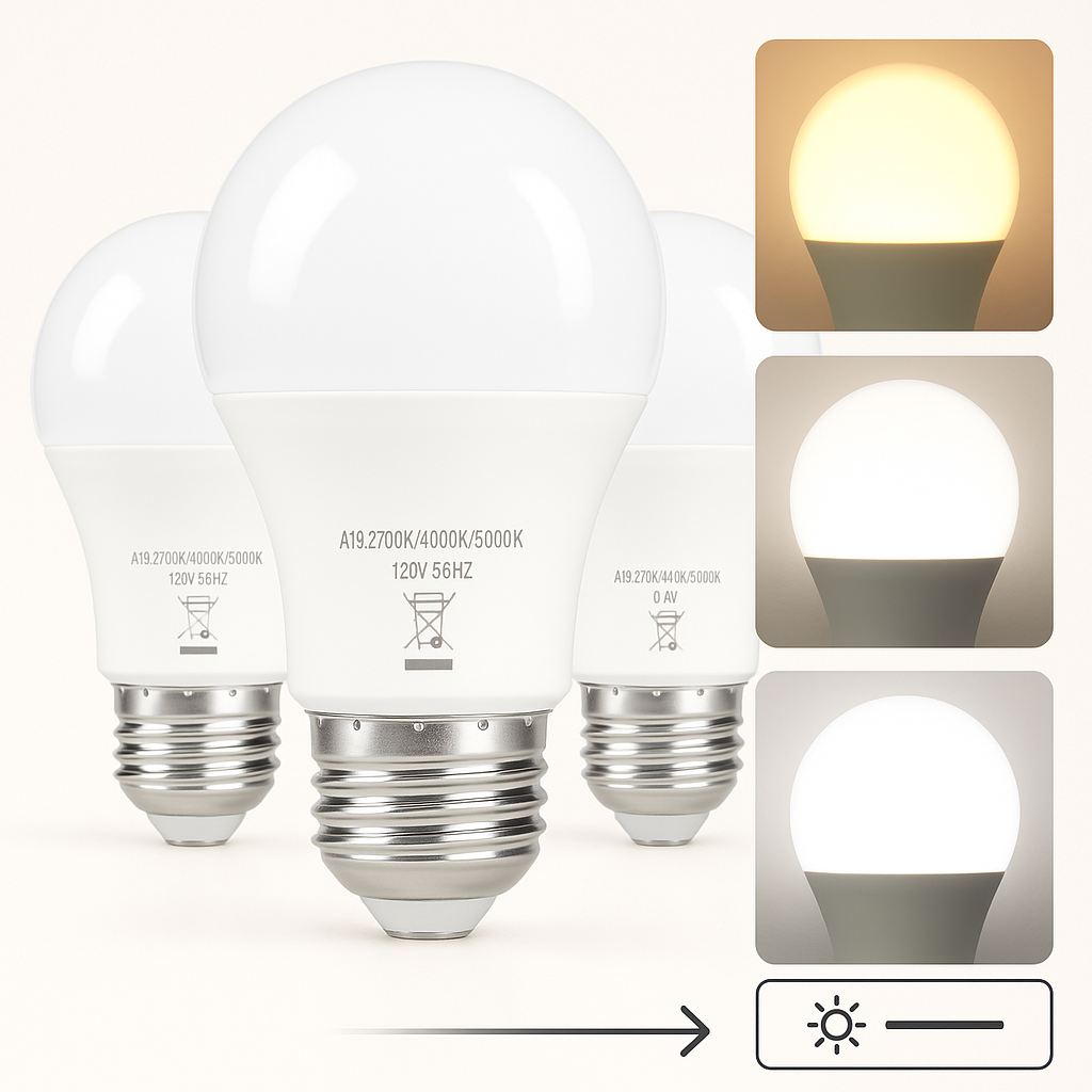 4 bombillos de 3 modos para lámparas de mesita de noche