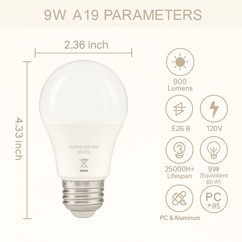 4 bombillos de 3 modos para lámparas de mesita de noche