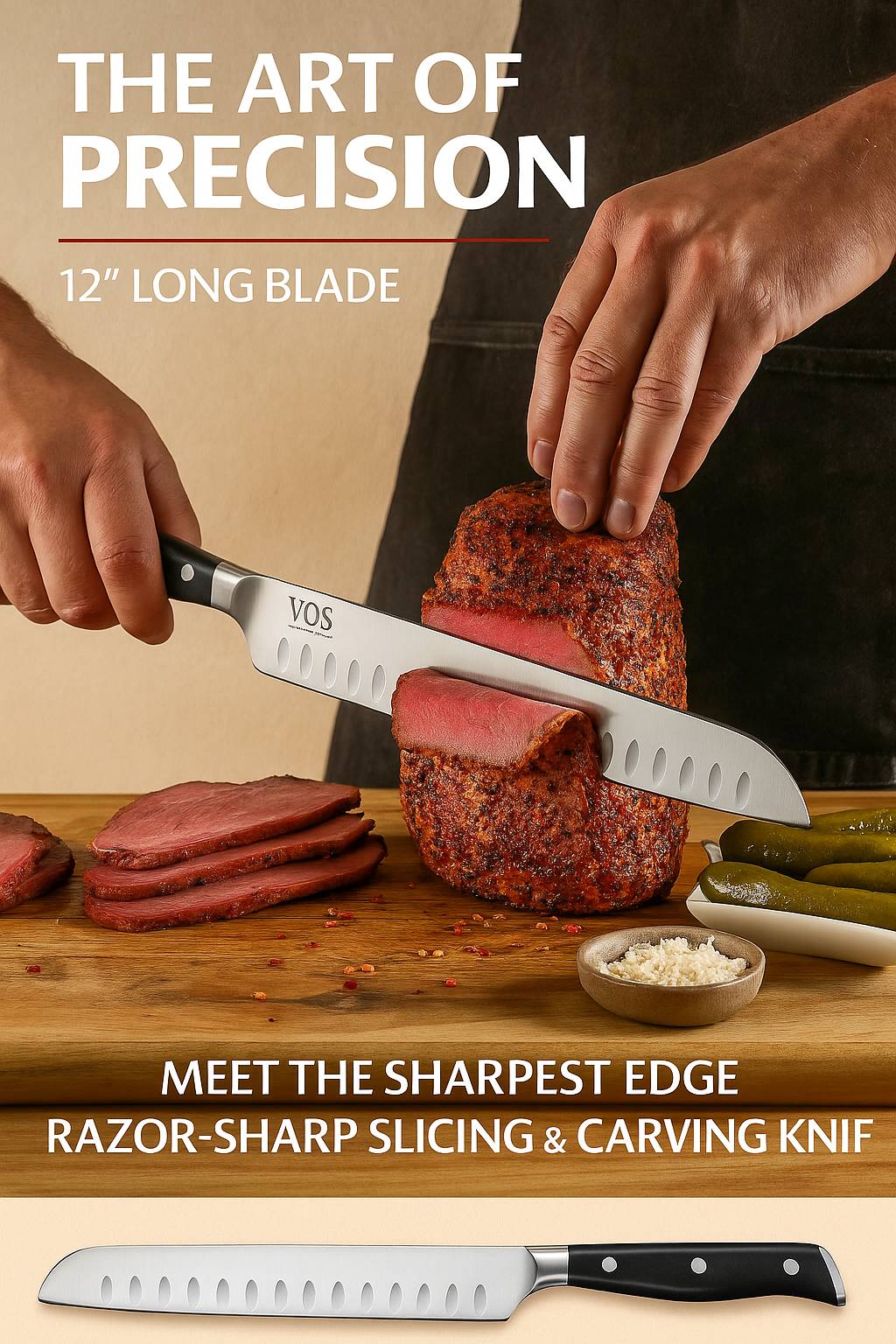 Cuchillo de trinchar, rebanador y cortador