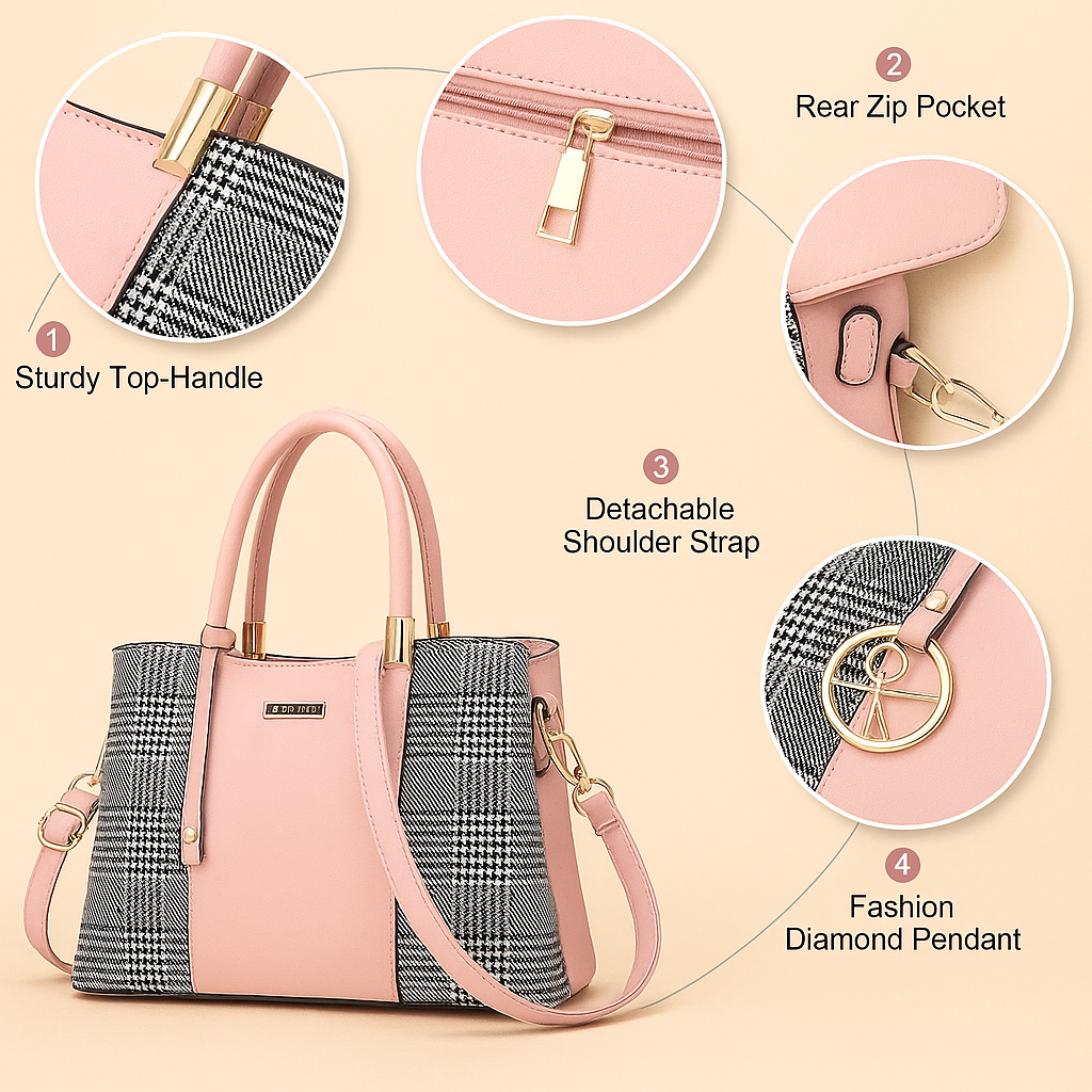 Bolso de dama elegante americano rosa