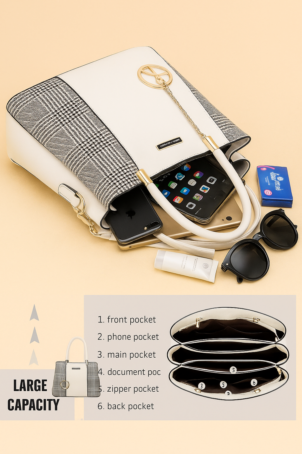 Bolso de dama elegante americano rosa