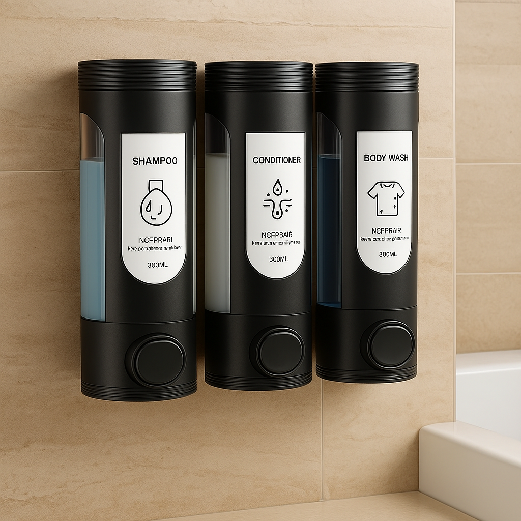 Dispensador de jabón y shampoo para baño X3