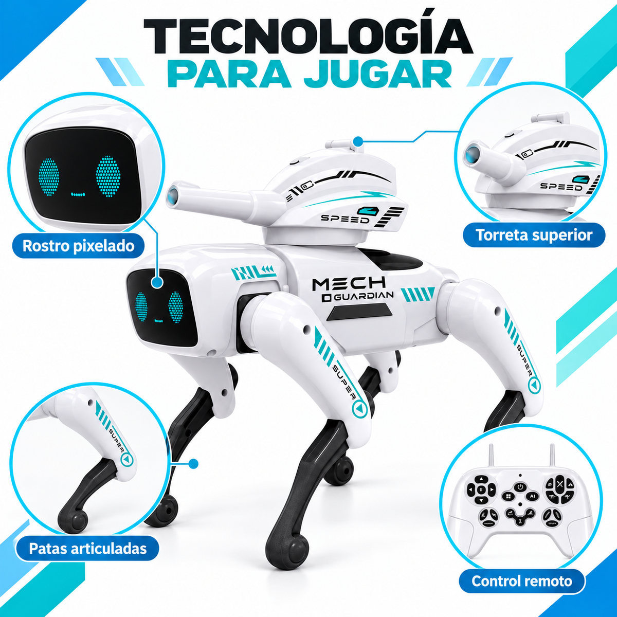 Perro Robot lanza Orbes con control remoto