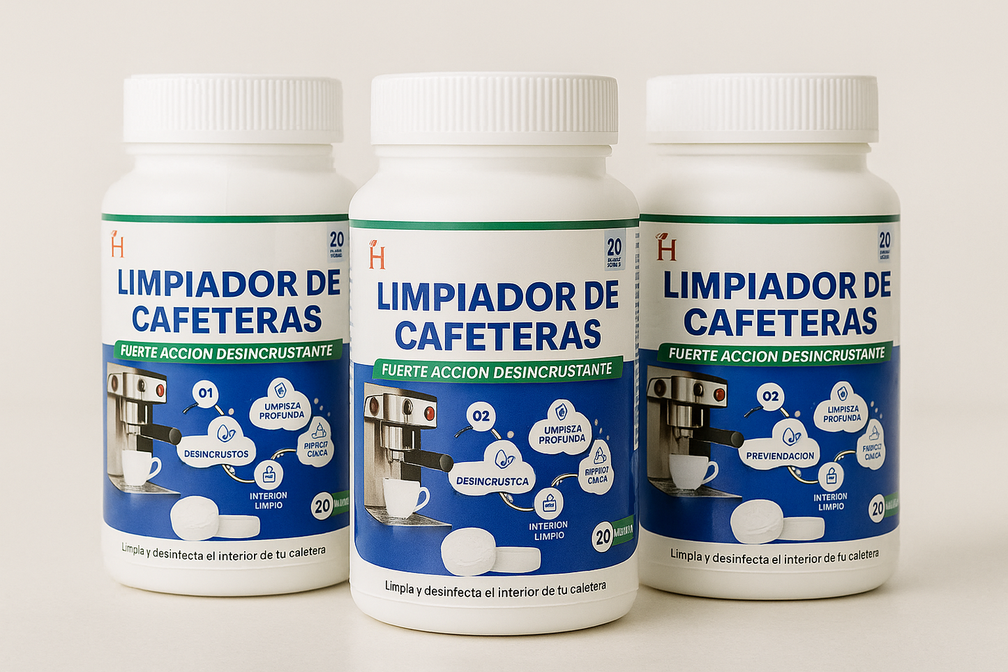 Limpiador desinfectante de Cafetera Pastilla x 20