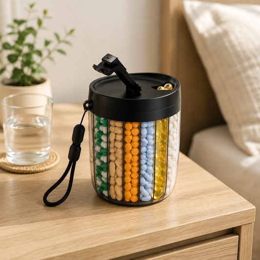 Organizador De Pastillas 6 Compartimentos Portátil BPA Free