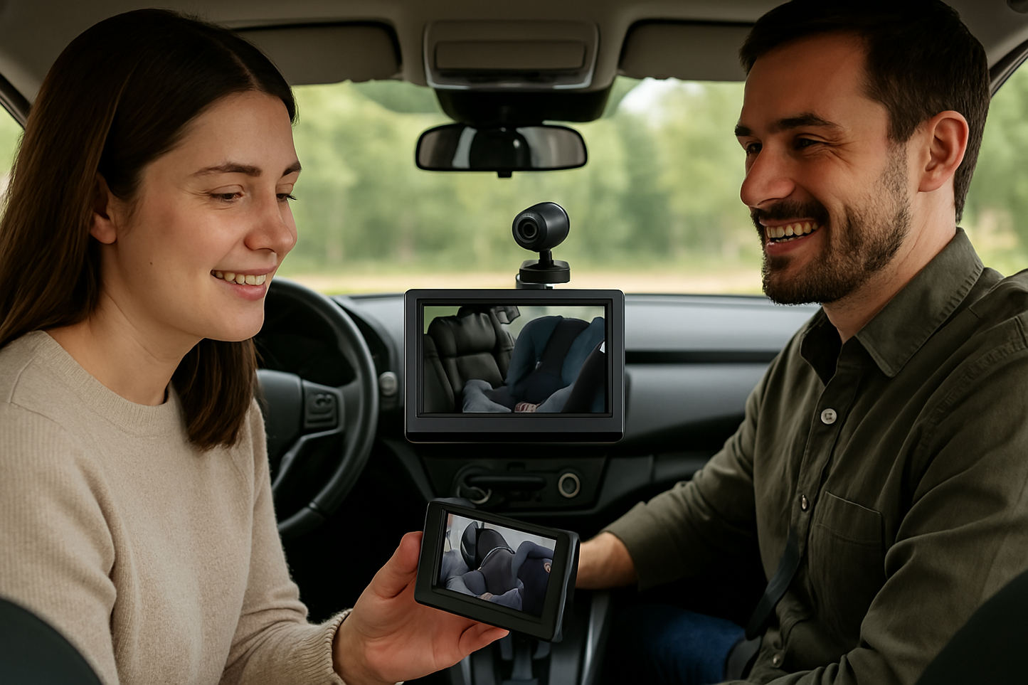 Monitor de bebé para carro con cámara de bebé