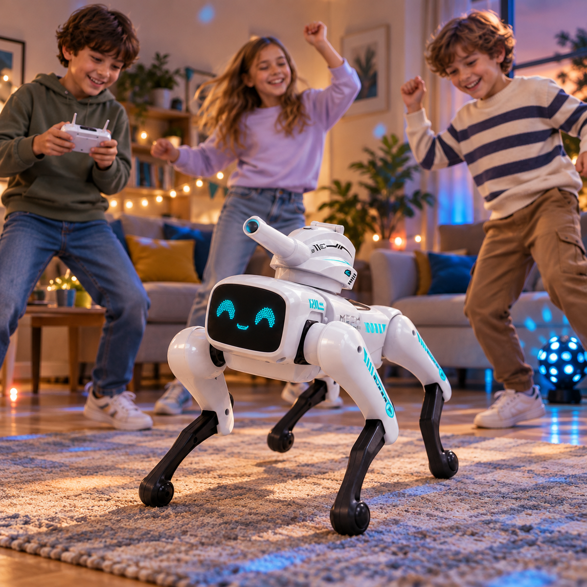 Perro Robot lanza Orbes con control remoto