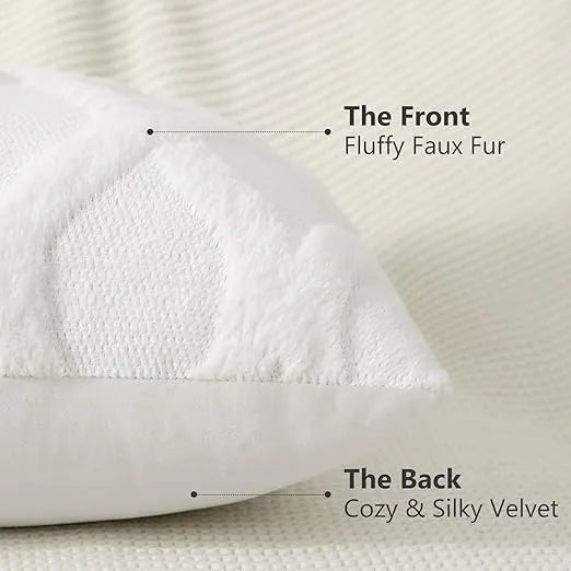 Paquete de 2 fundas cojín decorativo lana sintética