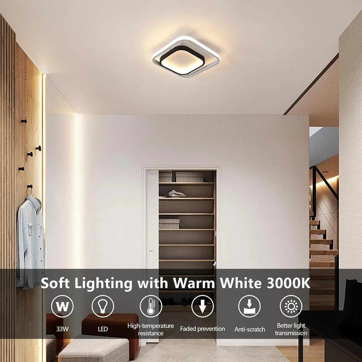 Lámpara moderna de techo con luces LED