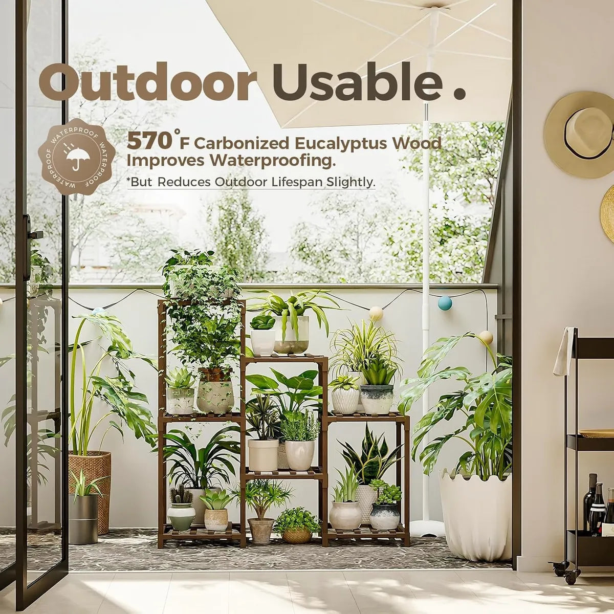 Estante para macetas huerto decorativo