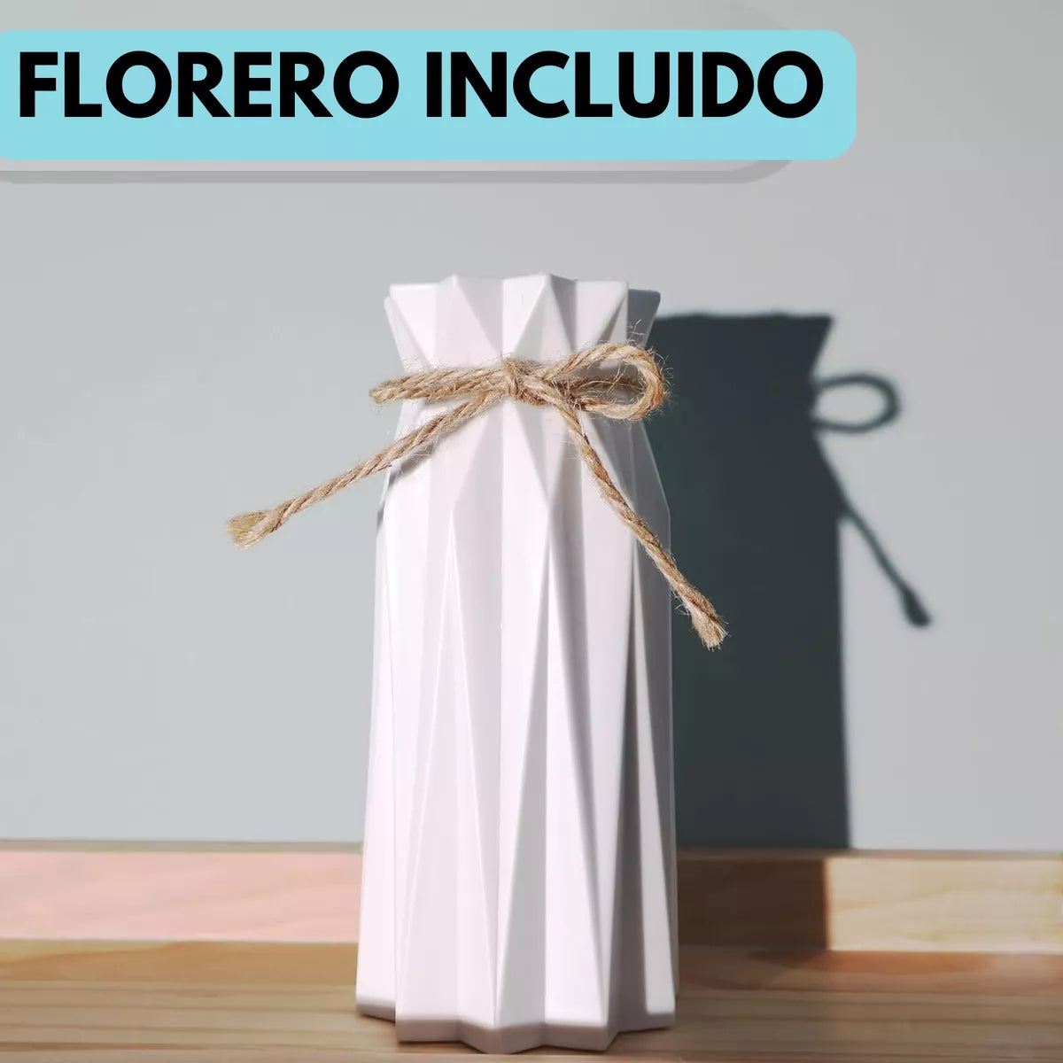 Florero con flores secas de cola de conejo - 90 unid