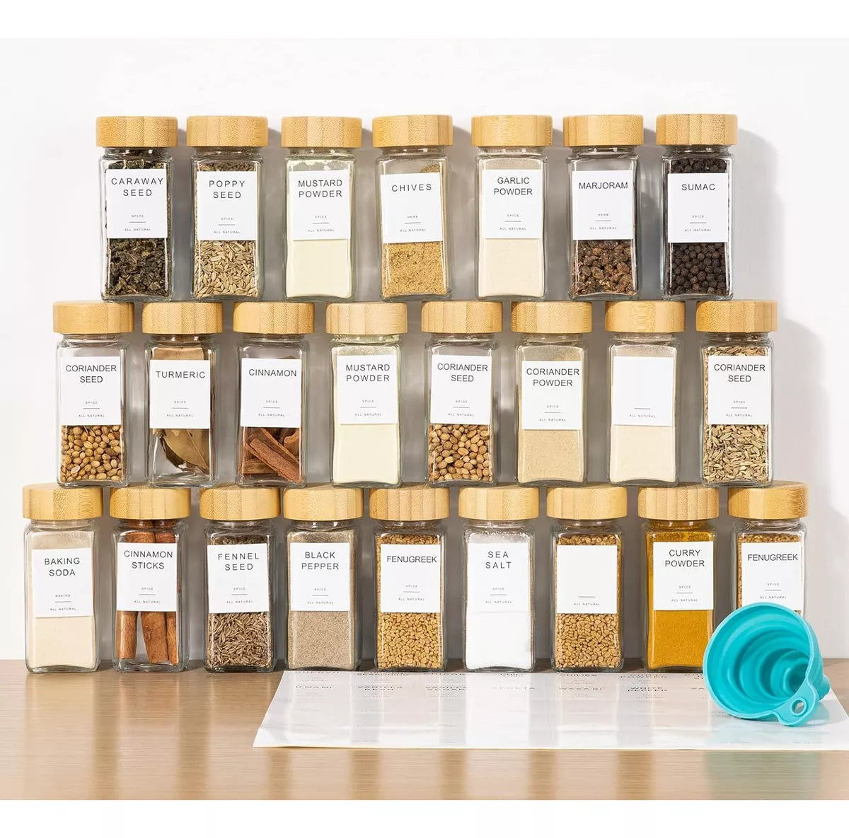 Tarros de condimentos de especies X24 en Vidrio