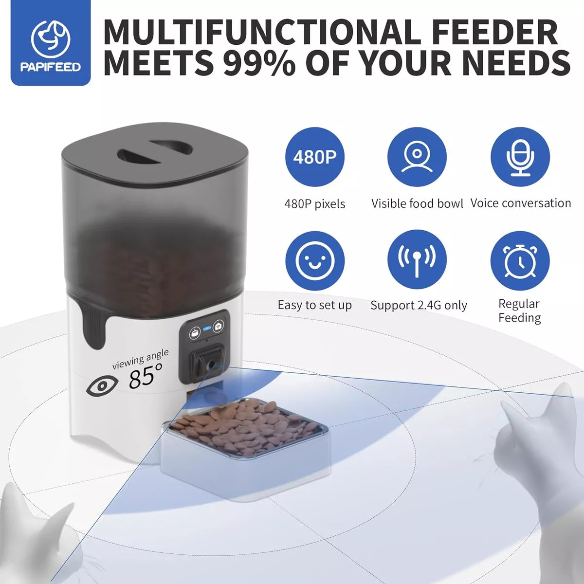 Comedero para perros y gatos automático Inteligente Wifi PAPIFEED