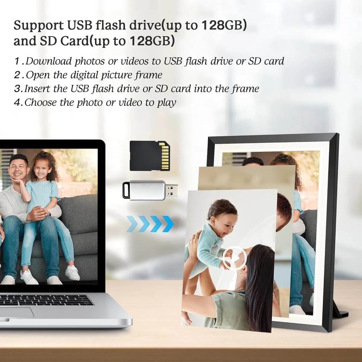 Marco de fotos digital Wifi y sonido