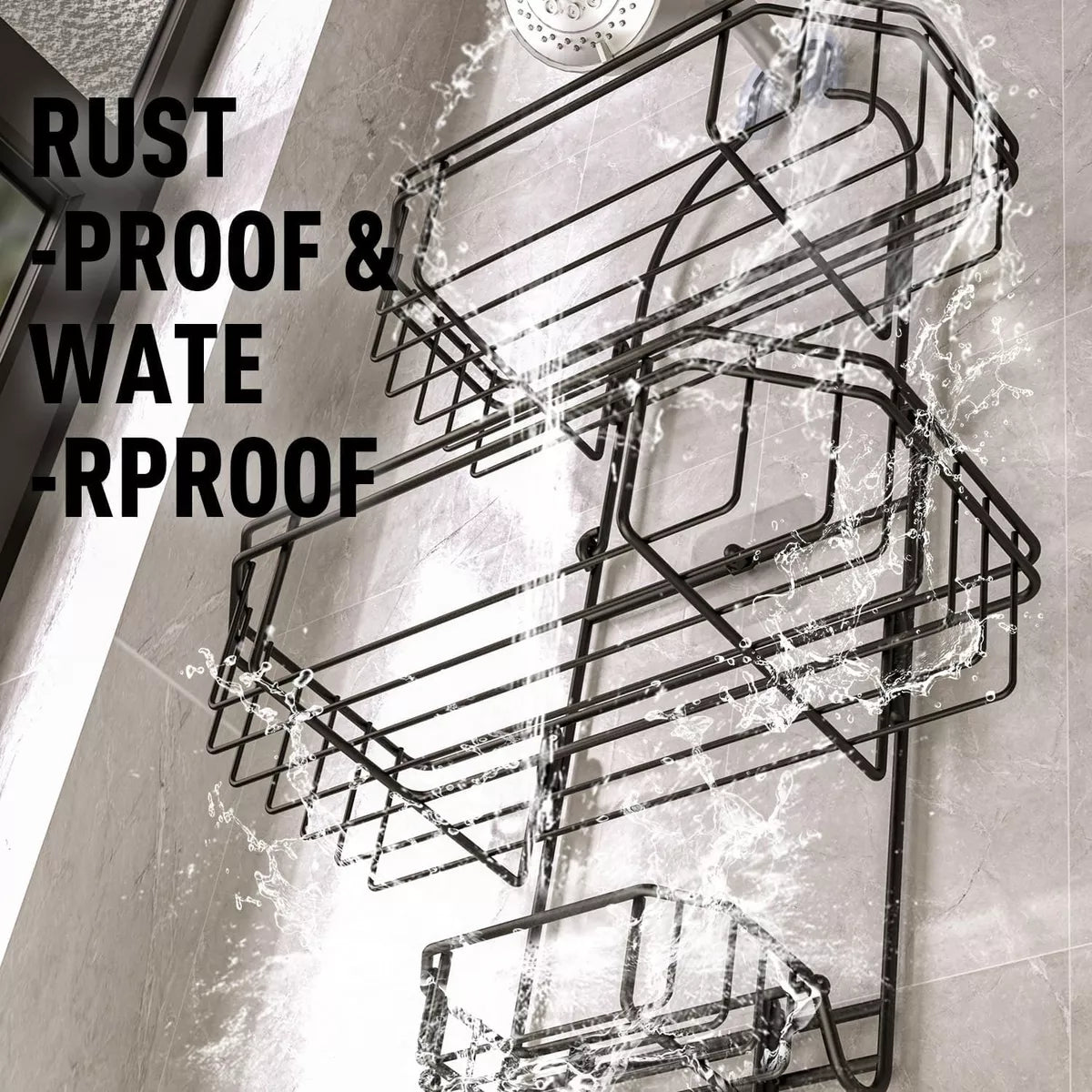 Organizador de ducha colgante sobre cabezal de ducha